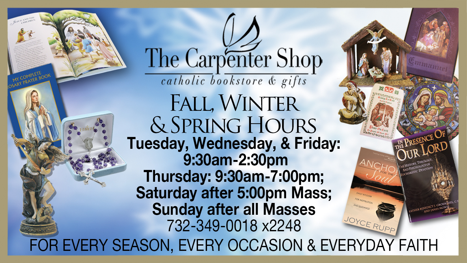 Carpenter Shop Fall, Winter & Spring Hours